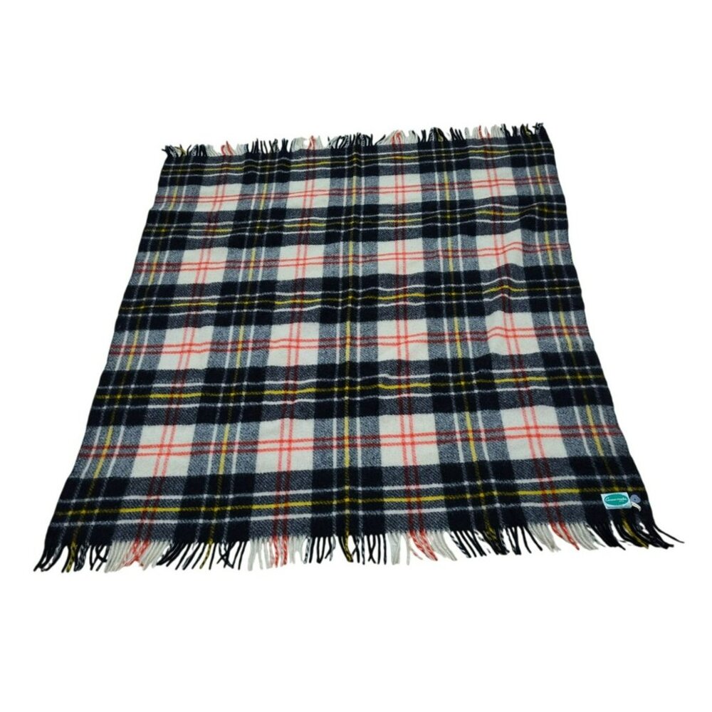 Vintage Connemara Ireland Rug Dress MacPhearson Plaid Wool Blanket, 58" x 73"